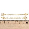 Brass Micro Pave Cubic Zirconia Ends with Chains KK-U043-01G-3