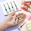 7Pcs Natural & Synthetic Gemstone Pendant Decoration HJEW-CJ00057-4