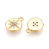 Brass Micro Pave Cubic Zirconia Charms KK-N261-77G-2