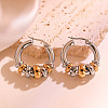 Two Tone 304 Stainless Steel Ring Hoop Earrings WGF6457-03-2