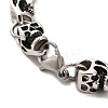 304 Stainless Steel Skull Link Chain Bracelets BJEW-E094-11AS-3
