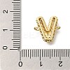 Brass Micro Pave Cubic Zirconia Letter Links KK-I717-04V-3