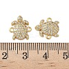 Brass Micro Pave Clear Cubic Zirconia Sea Animal Connector Charms KK-P325-02G-3