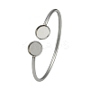 304 Stainless Steel Blank Bangle Bases with Flat Round Tray STAS-Z088-01P-04-1