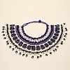 Ethnic Style Glass Seed Beaded Tassel Collar Choker Necklaces for Women FS-WGA40E8-01-1