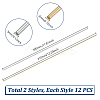 24Pcs 2 Styles 304 Stainless Steel & Brass Solid Bar FIND-GA0005-45-2