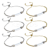 2Pcs 2 Colors Brass Box Chain Slider Bracelet BJEW-PH01899-1