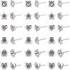 120Pcs Heart & Flower & Star & Square 304 Stainless Steel Ear Stud Components STAS-UN0026-39-1