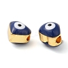 Golden Tone Brass Enamel Beads KK-E048-04G-4
