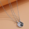 Alloy Enamel Black and White Yin-yang Gragon Split Pendant Necklaces for Friends Couple WG224AC-01-4