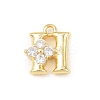 Brass Micro Pave Clear Cubic Zirconia Charms KK-Z151-18G-H-1