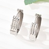304 Stainless Steel Textured Hoop Earrings EJEW-L307-09P-01-1