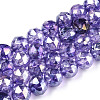 Transparent Electroplate Glass Beads Strands EGLA-N006-077D-1