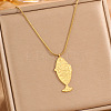 Ocean 304 Stainless Steel Embossed Fish Pendant Necklaces for Women WG27532-01-1