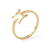 Real 18K Gold Plated 304 Stainless Steel Adjustable Finger Ring LS-RJEW-L115-01G-06-1