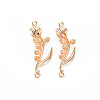 Brass Birth Flower Connector Charms KK-S364-235-1