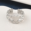 304 Stainless Steel Open Cuff Rings for Women RJEW-A079-05A-P-3