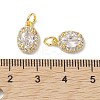 Brass Micro Pave Clear Cubic Zirconia Charms KK-K360-17G-3