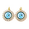 Rack Plating Brass Micro Pave Cubic Zirconia Pendants KK-H486-21G-06-1