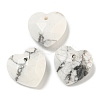 Natural Howlite Faceted Heart Charms G-G123-01I-1