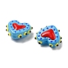 Baking Paint Glass Bumpy Beads Heart LAMP-V001-07B-3