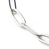 304 Stainless Steel Paperclip Chains Bracelet BJEW-JB06524-02-4
