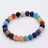 Natural Flower Amazonite & Gemstone Beads Stretch Bracelets X-BJEW-JB02509-04-1