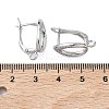 Teardrop Teardrop Brass Micro Pave Clear Cubic Zirconia Hoop Earring Findings KK-Z143-08P-3