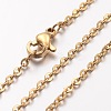 Ion Plating(IP) 304 Stainless Steel Cable Chain Necklaces NJEW-H445-16G-2