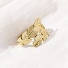 304 Stainless Steel Open Cuff Ring for Women LS-RJEW-Z083-02G-03-3