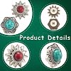 24 Sets 8 Style Alloy Buttons FIND-CP0001-85-6