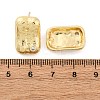 Rectangle Brass Micro Pave Cubic Zirconia Stud Earrings EJEW-R025-21G-5