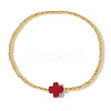Brass Round Beads Stretch Bracelets VH4184-2-1