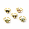 Cubic Zirconia Bear Open Cuff Ring KK-A180-37G-1