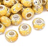 Opaque Resin Rondelle European Beads RESI-Z046-03F-1