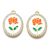 Rack Plating Alloy Enamel Pendants PALLOY-S132-337D-1