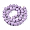 Painted Natural Wood Beads Strands WOOD-S053-54G-2