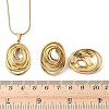 304 Stainless Steel Oval Pendant Necklaces & Stud Earrings Sets for Women SJEW-B020-01G-5