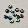 Natural Abalone Shell/Paua Shell Cabochons with Enamel BSHE-WH0006-06A-1