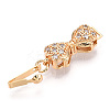 Brass Micro Pave Clear Cubic Zirconia Box Clasps KK-G491-02G-1