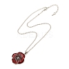 Alloy Poppy Flower Pendant Necklaces LS-NJEW-B080-02P-2