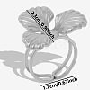 Stylish 304 Stainless Steel Clover Cuff Ring for Women UH3775-1-1
