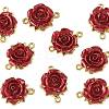 12Pcs Valentine's Day Rose Flower Alloy Links Connectors FIND-FS0004-87-2