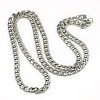 Tarnish Resistant Trendy Men's 201 Stainless Steel Chain Curb Necklaces LS-NJEW-L043-40P-1