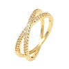 Brass Micro Pave Cubic Zirconia Finger Rings RJEW-D340-01G-05-2