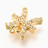 Brass Micro Pave Clear Cubic Zirconia Charms ZIRC-O036-30G-B-3