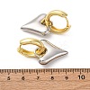 Two Tone Heart Brass Hoop Earrings EJEW-D322-12GP-01A-5