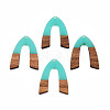 Transparent Resin & Walnut Wood Pendants RESI-N025-029-C04-2