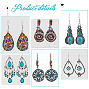 10 Pairs 10 Style Synthetic Turquoise Teardrop & Flat Round & Fan Dangle Earrings EJEW-FI0001-45-3