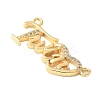 Brass Micro Pave Clear Cubic Zirconia Links KK-D357-03A-G-2